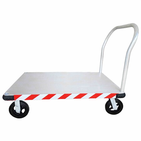 Pake Handling Tools Platform Truck, Aluminum Smooth Deck, 24'' x 48'', 8'' Rubber Casters, 2000 lb. Cap. PAKCF2448